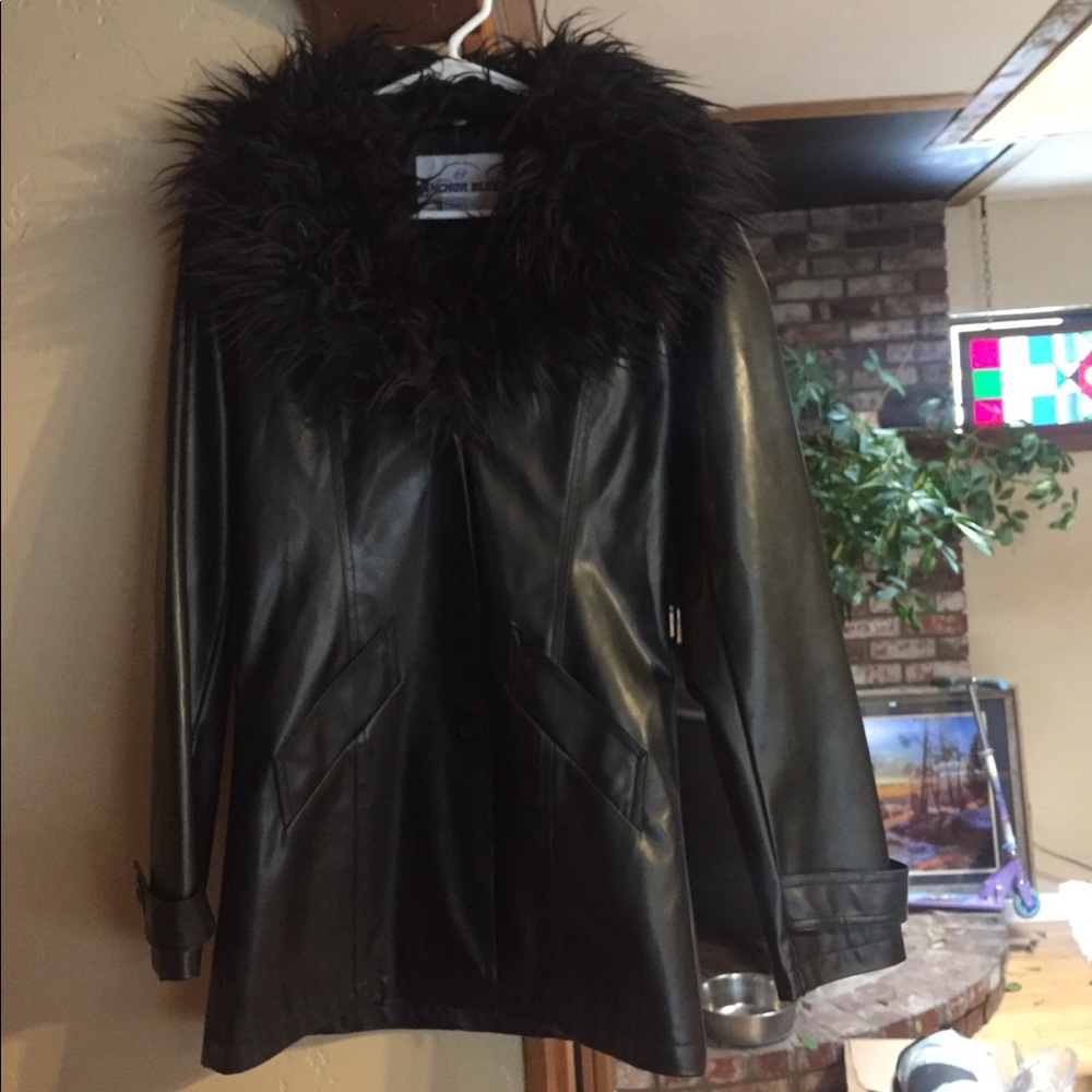 Faux Fur Black Trench Coat